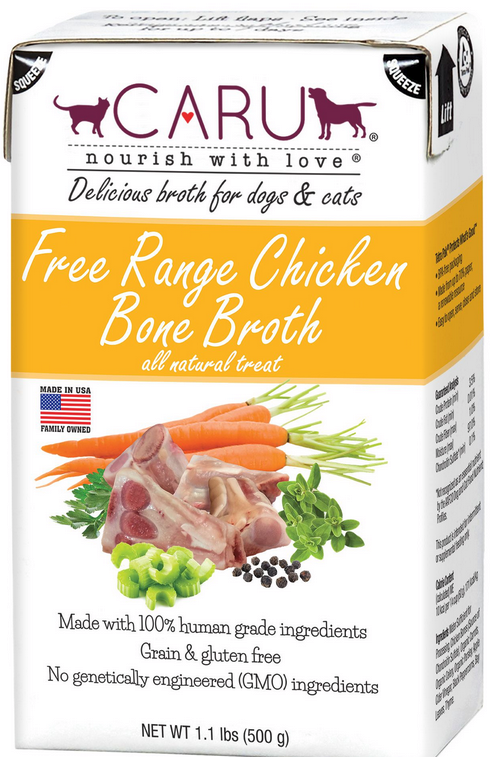 CARU Free Range Chicken Bone Broth for Dogs & Cats. Pack of 6