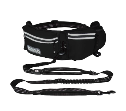 Docojogging Belt With Bungee Leash Hands Free Dog-Black